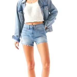 BDG Cut Off Jean Short Sz 26 Blue Distressed High Rise Denim Urban Outfitters